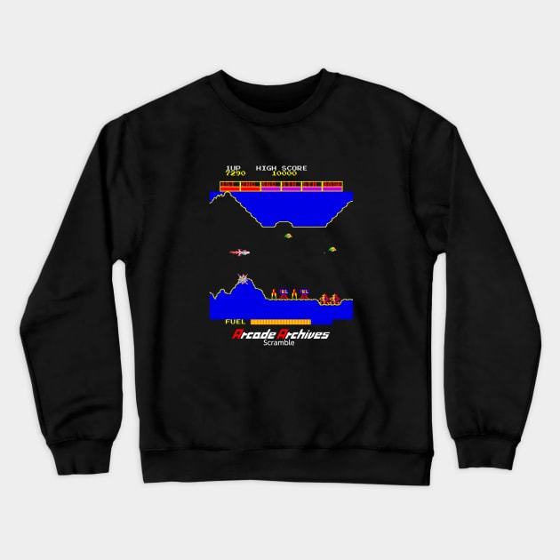 Mod.3 Arcade Scramble Space Invader Video Game Crewneck Sweatshirt by parashop